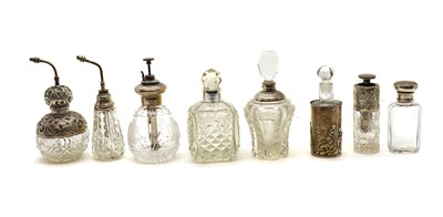 Lot 45 - A collection of silver mounted cut glass atomisers
