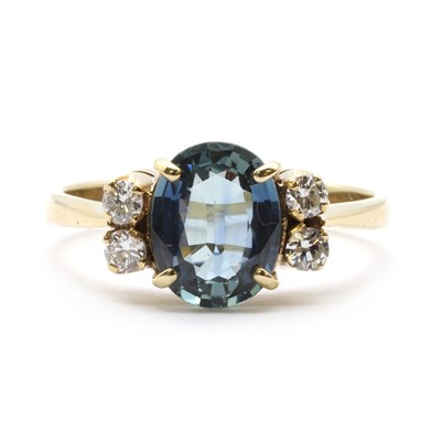 Lot 181 - A gold sapphire and diamond ring
