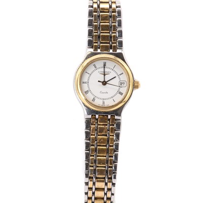 Lot 337 - A ladies' bi-colour Longines 'Flagship' quartz bracelet watch