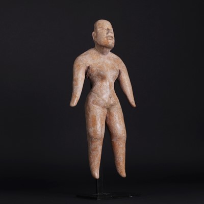 Lot 220 - An Olmec hollow ceramic standing figure