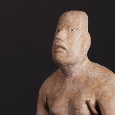 Lot 220 - An Olmec hollow ceramic standing figure