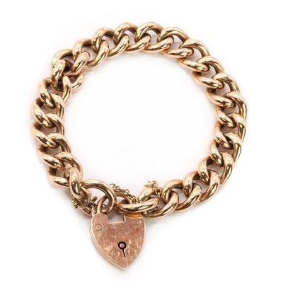 Lot 134 - A gold hollow curb link bracelet