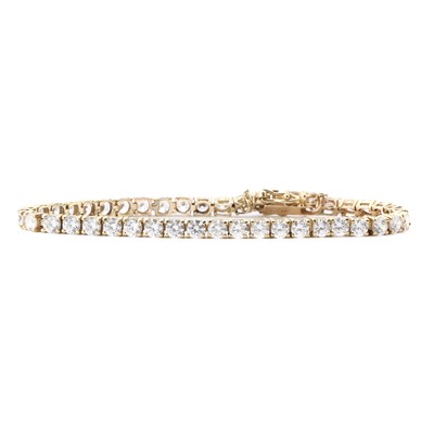 Lot 225 - A 14ct gold cubic zirconia line bracelet