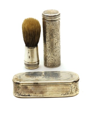 Lot 19 - A Victorian sliver cased shaving brush