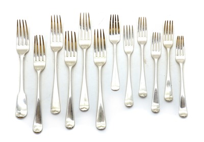 Lot 13 - A collection of George III and later silver forks