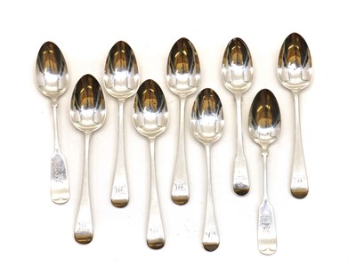 Lot 23 - A collection of George III and later silver teaspoons