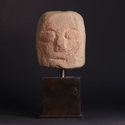 Lot 211 - A Celtic red sandstone ceremonial head