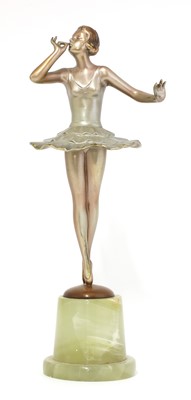 Lot 192 - An Art Deco cold-painted bronze of a ballerina