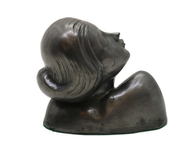 Lot 263 - A pewter bust of a girl