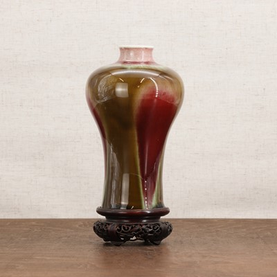 Lot 132 - A Chinese flambé-glazed meiping vase