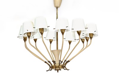 Lot 329 - An Italian brass and painted ceiling light