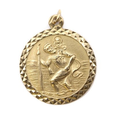 Lot 39 - A 9ct gold St. Christopher pendant
