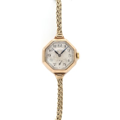 Lot 399 - A ladies' 9ct gold Longines mechanical bracelet watch