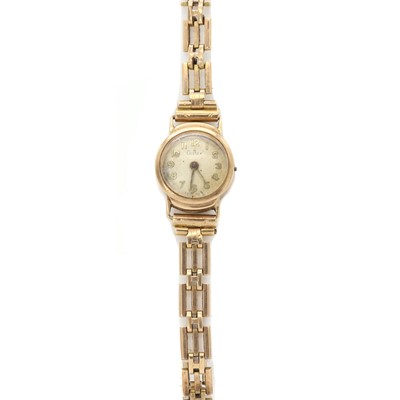 Lot 397 - A ladies' 9ct gold Gudax mechanical bracelet watch