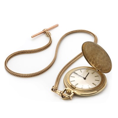 Lot 384 - A 9ct gold Incabloc side wind hunter pocket watch