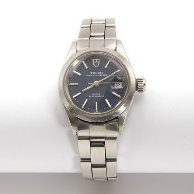 Lot 470 - A ladies' stainless steel Tudor 'Princess Oysterdate' automatic bracelet watch, c.1976