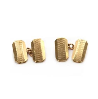 Lot 357 - A pair of 9ct gold cufflinks, by Deakin & Francis
