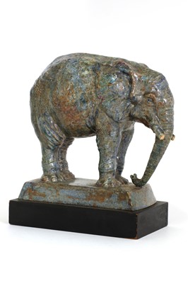 Lot 195 - A glazed stoneware figure of an elephant