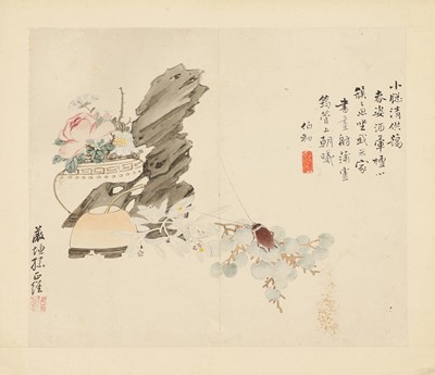 Lot 160 - Two Chinese gouache paintings