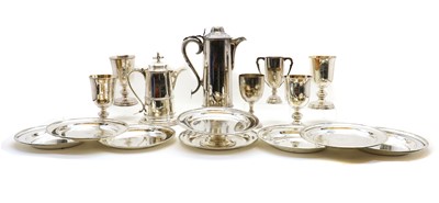 Lot 34 - A collection of Ecclesiastical silver plated and EPBM items