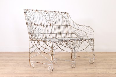 Lot 282 - A Gothic Revival wirework garden seat