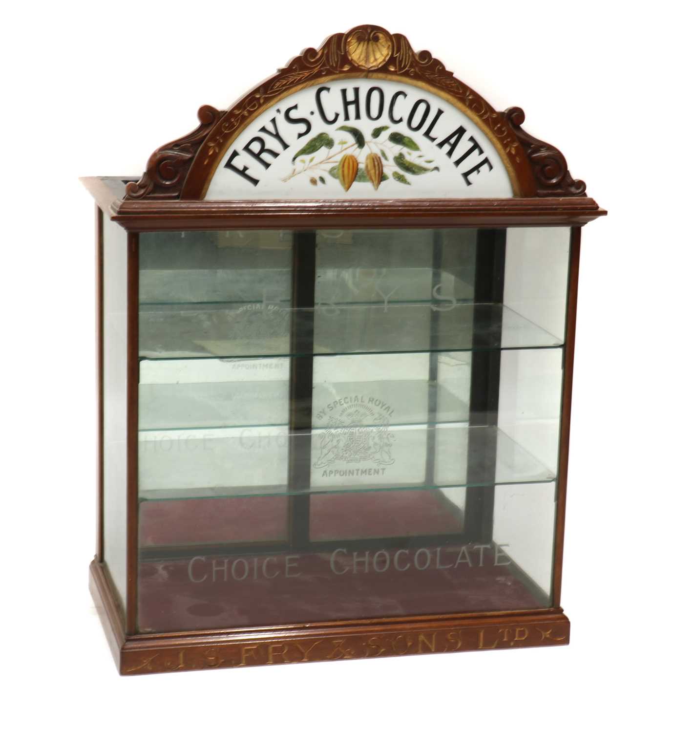 Lot 373 - A Fry’s Chocolate walnut display cabinet