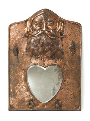 Lot 64 - An unusual Arts and Crafts copper hall mirror