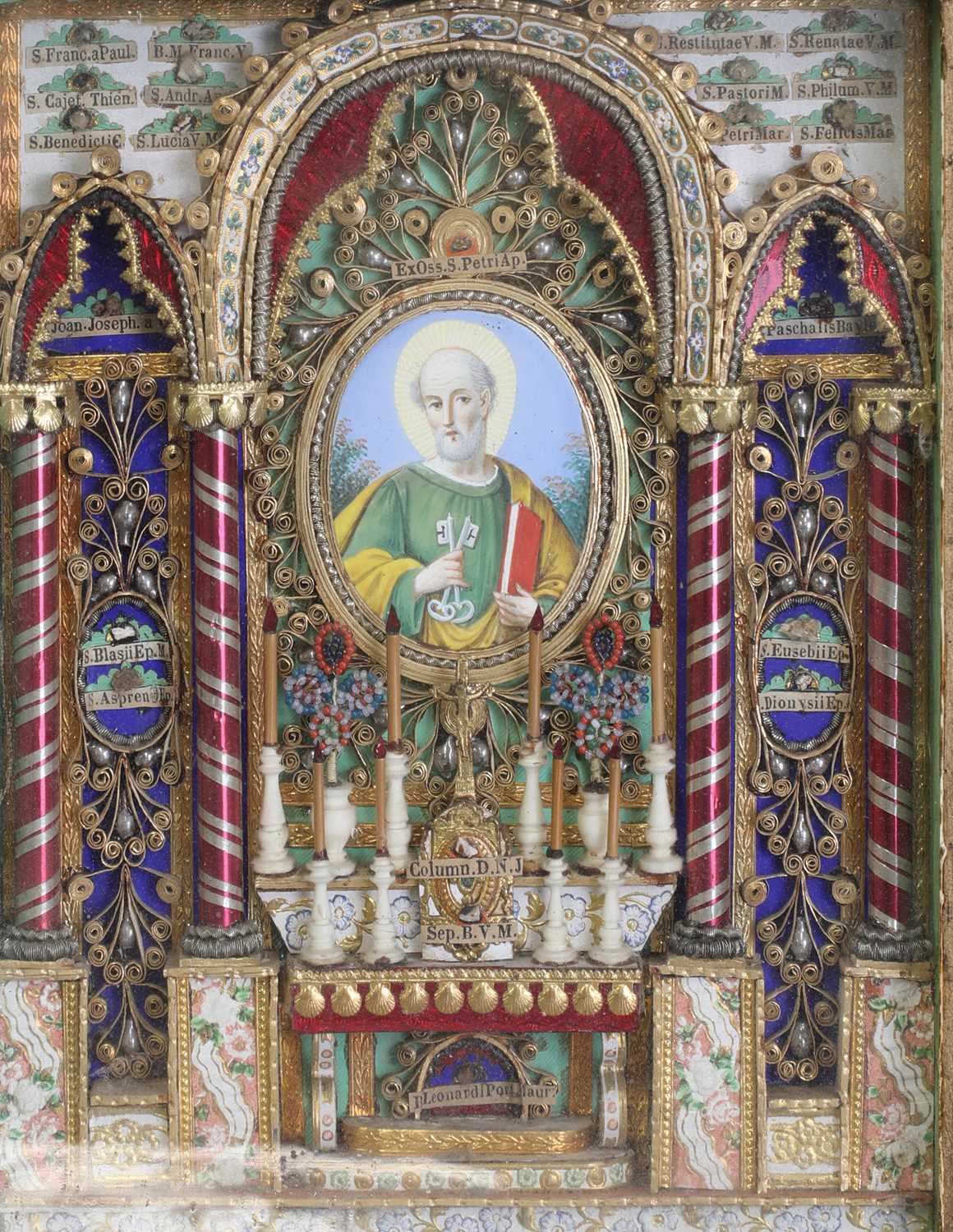 Lot 87 - A scratch-built shadowbox reliquary,