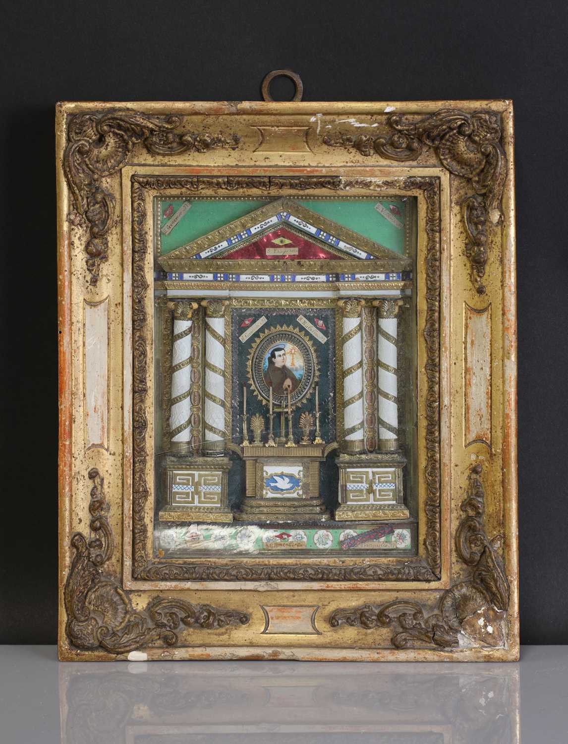 Lot 86 - A scratch-built shadowbox reliquary,
