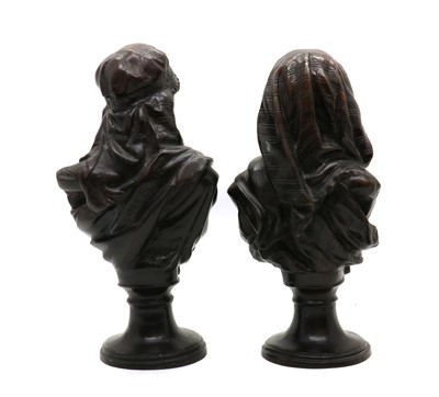 Lot 195 - A pair of bronze busts