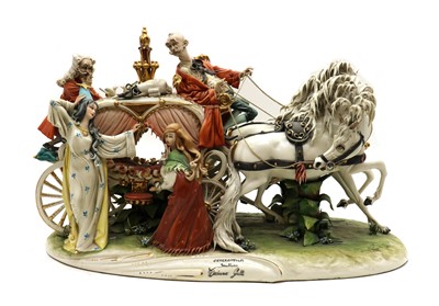 Lot 180 - A large Capodimonte porcelain figure group