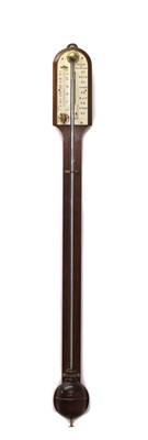 Lot 350 - A rosewood and mahogany stick barometer