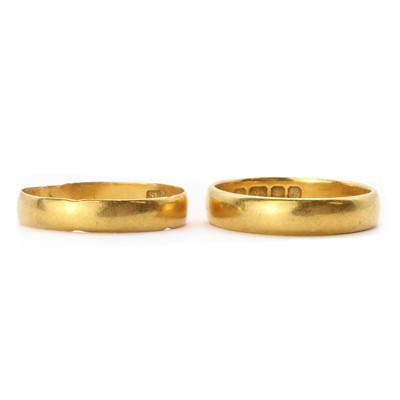 Lot 63 - Two 22ct gold wedding rings
