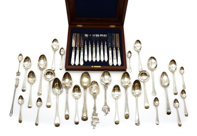 Lot 9 - A collection of George III and later silver flatware