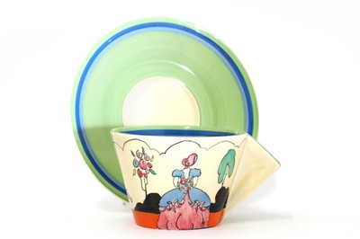 Lot 211 - A Clarice Cliff ‘Appliqué’ conical cup and saucer