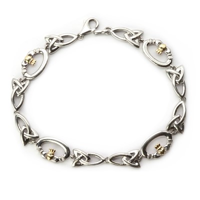 Lot 41 - A silver and gold bracelet, by Solvar