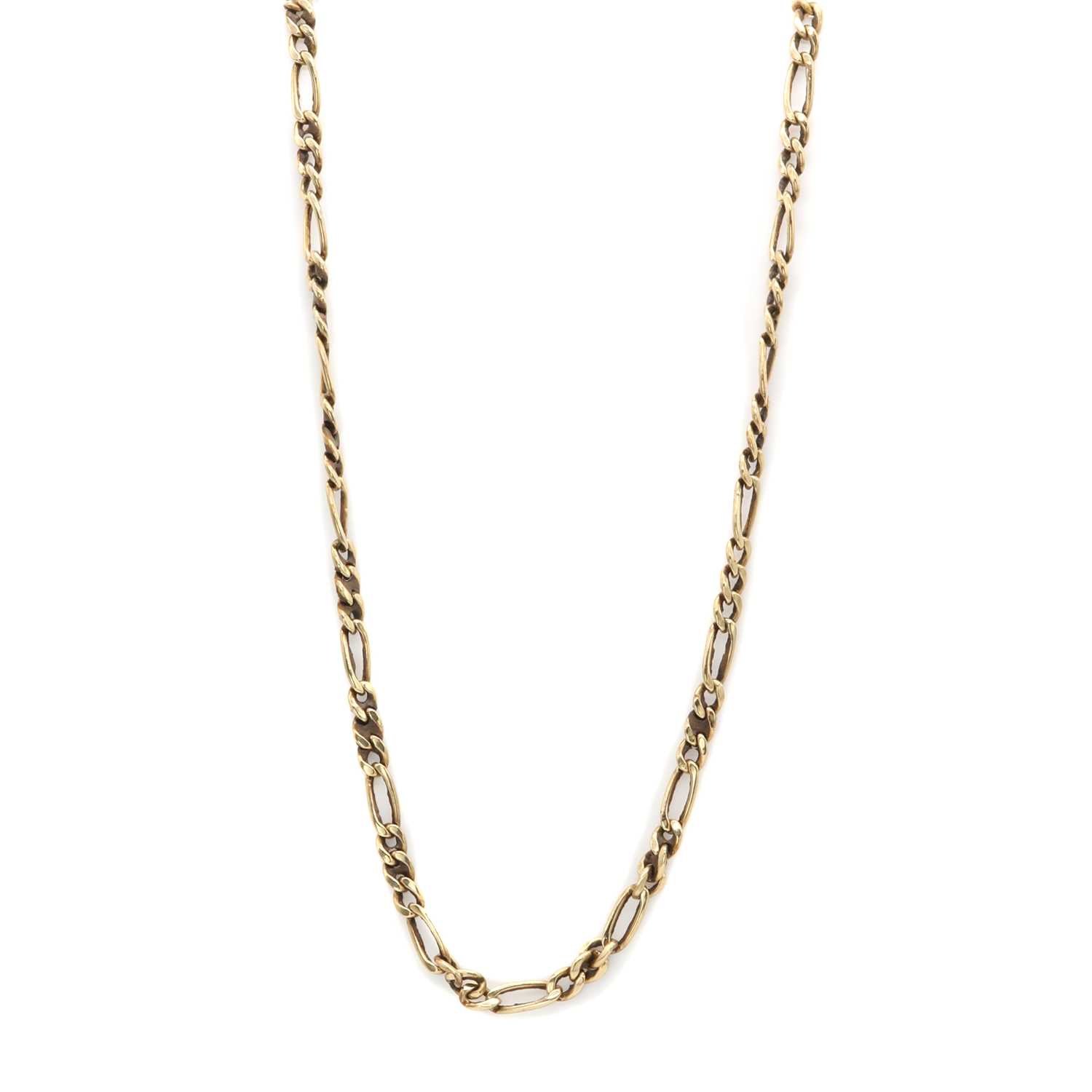 Lot 288 - A 9ct gold figaro link chain