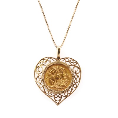 Lot 363 - A gold sovereign pendant