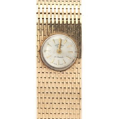 Lot 402 - A ladies' 9ct gold Rotary mechanical bracelet watch