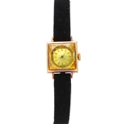 Lot 393 - A ladies' gold Certina mechanical strap watch