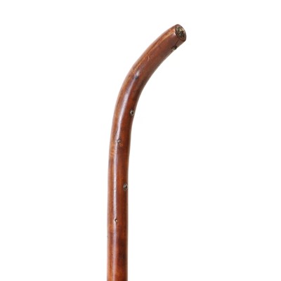 Lot 186 - A carved cherrywood scholar's or sage's staff