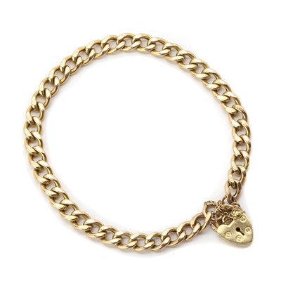 Lot 133 - A gold hollow curb link bracelet