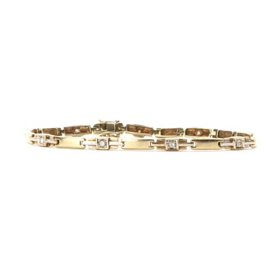 Lot 1137 - A 9ct gold diamond bracelet