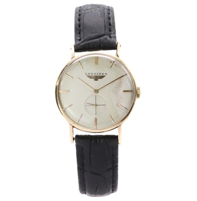 Lot 228 - A 9ct gold Longines mechanical strap watch, c.1960