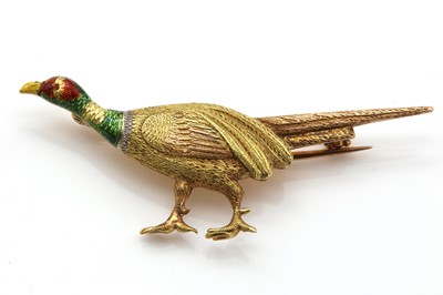 Lot 99 - A three colour gold pheasant brooch, c.1925