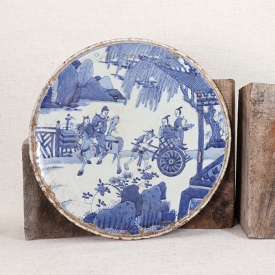 Lot 248 - A Chinese blue and white plaque
