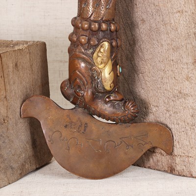 Lot 136 - A bronze Buddhist phurba