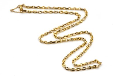 Lot 196 - An 18ct two colour gold anchor link chain, by Cartier