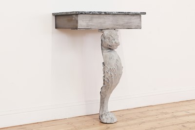 Lot 24 - A Regency-style cast iron and marble pier table
