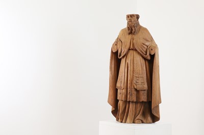 Lot 17 - A carved limewood figure of a saint